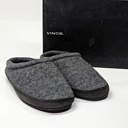Vince Men's Howell Shearling-Lined Slippers Charcoal Gray Size 9 (MSRP $150)