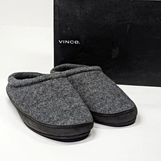 Vince Men's Howell Shearling-Lined Slippers Charcoal Gray Size 9 (MSRP $150)