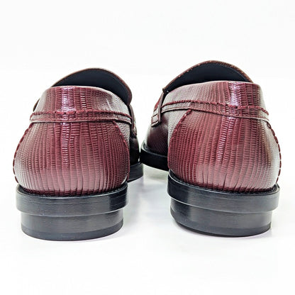 Alexander McQueen Men's Croc Embossed Apron Toe Loafers Size 44 (MSRP $990)