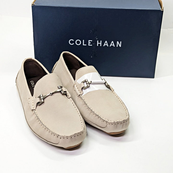 Cole Haan Men's Wyatt Sesame Nubuck Leather Bit Driver Size 8.5 (MSRP $180)