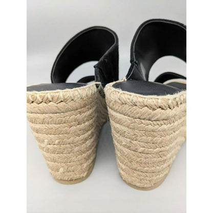 VINCE Garlin Women's Black Suede Wedge Espadrille Mules Size 5 M MSRP $295