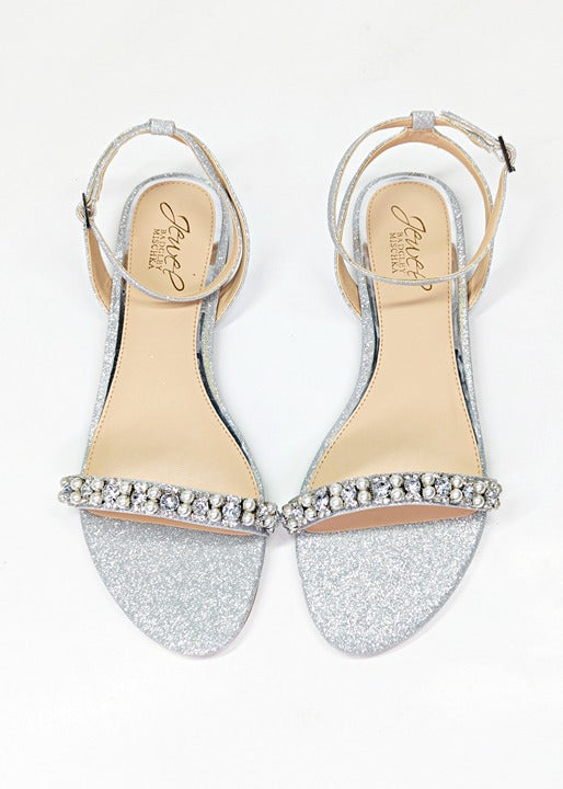 Jewel Badgley Mischka Women's Daria Rhinestone Embellished Sandals Size 6.5