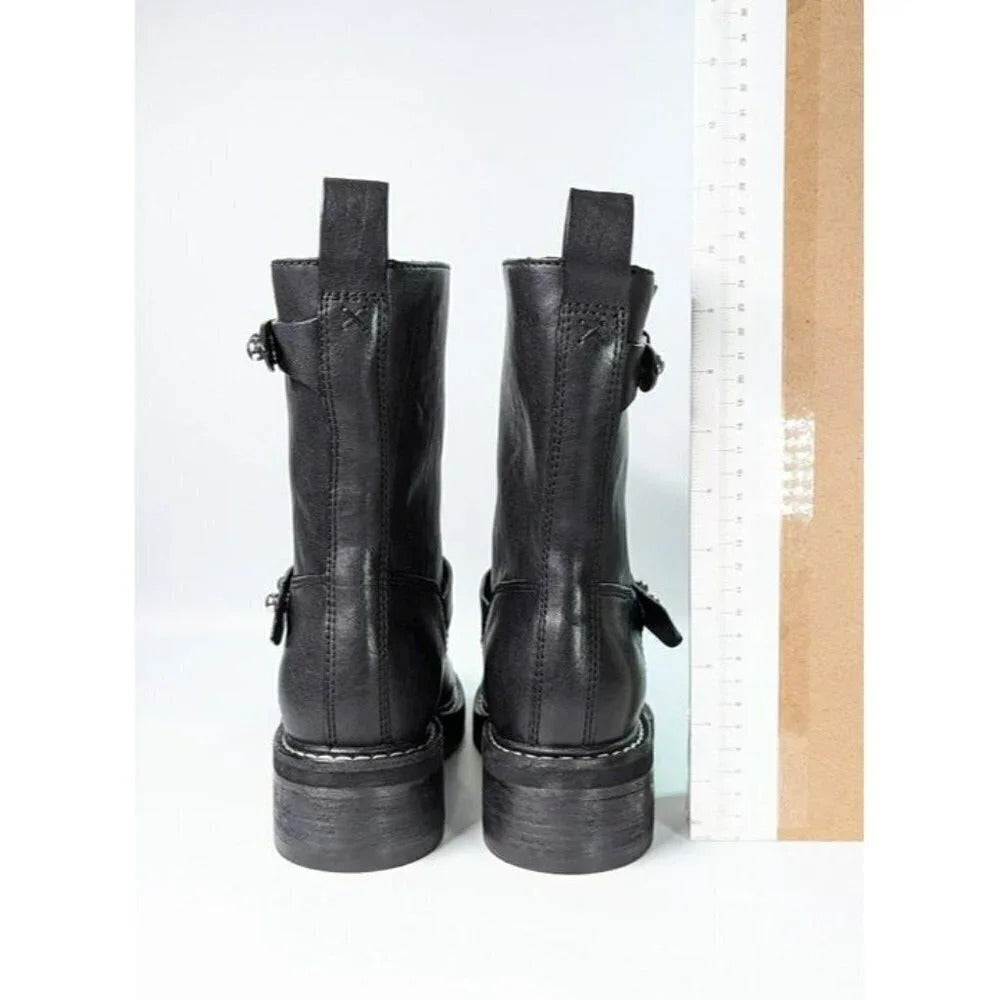 Rag & Bone Women's RB Moto Studded Pull On Boots Black Size 9 (MSRP $595)