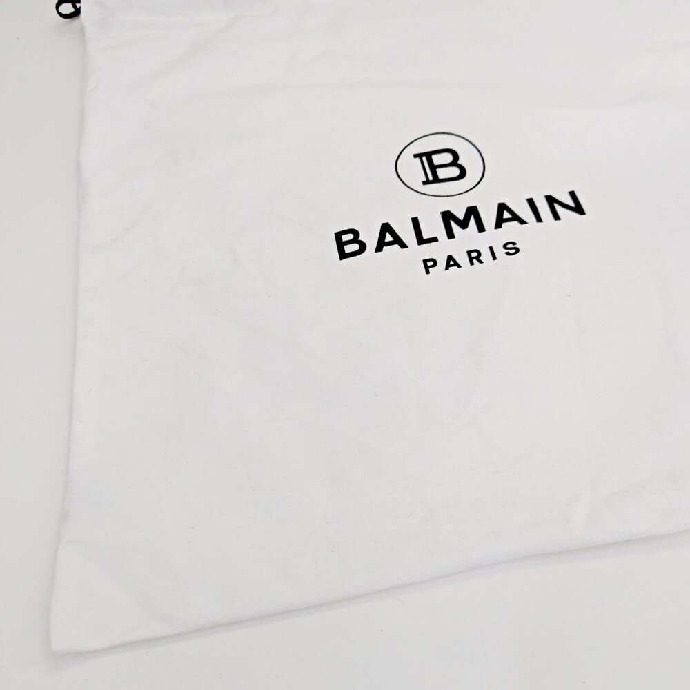 Balmain B-Army Postcard Canvas & Leather Shoulder Hobo Bag (MSRP $1,850)