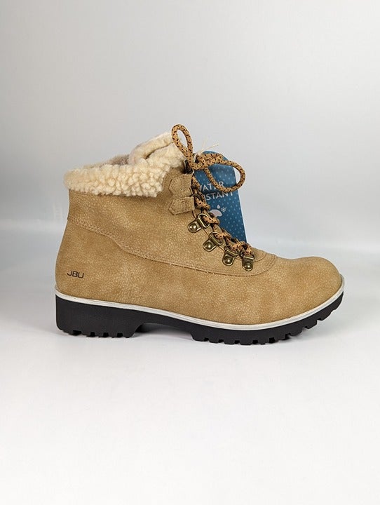 JBU Women's Blue Creek Water-Resistant Lace-Up Booties Tan Size 7.5 M (MSRP $95)