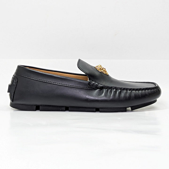 Versace Men's La Medusa Black Calf Leather Loafers Size 43.5 (MSRP $775)