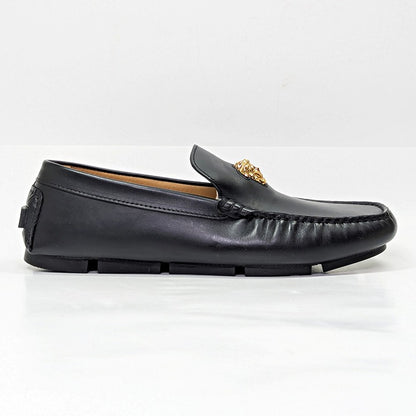 Versace Men's La Medusa Black Calf Leather Loafers Size 43.5 (MSRP $775)