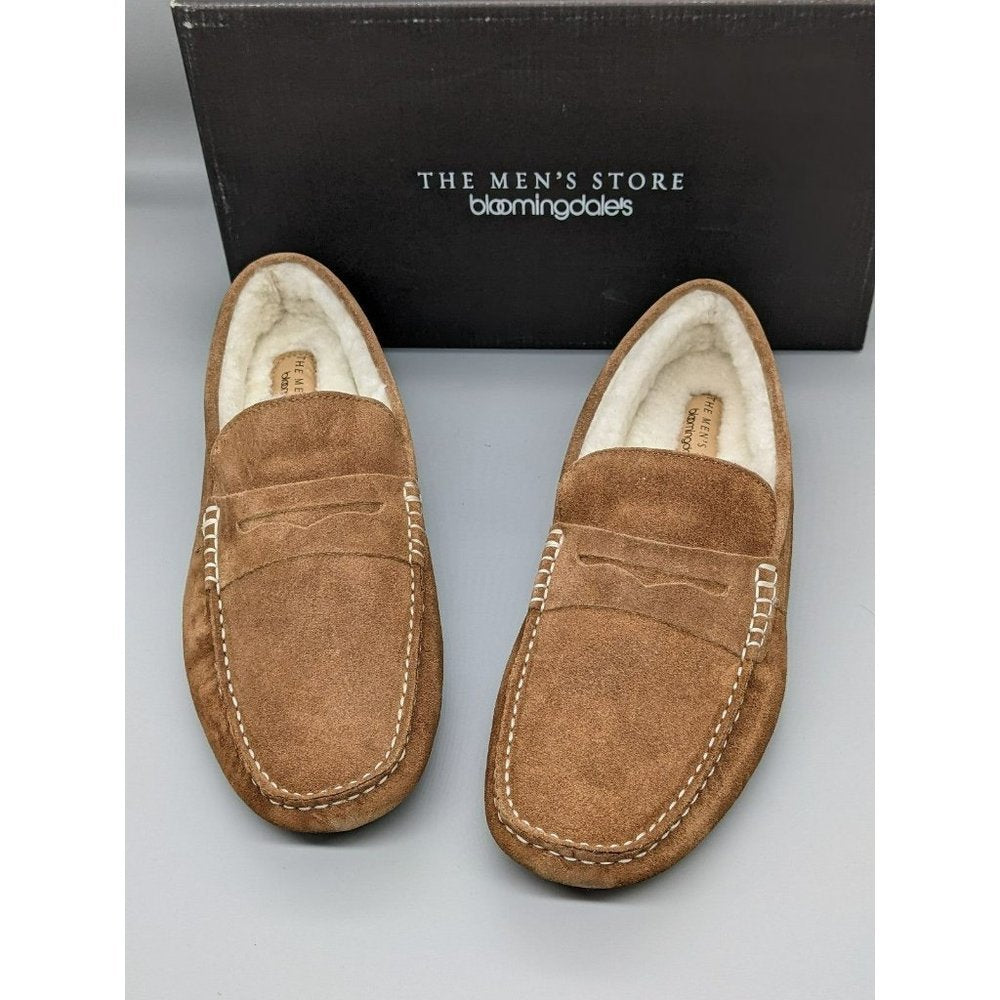 The Men's Store Bloomingdale's Shearling Brown Slipper Size 10 (MSRP $145)