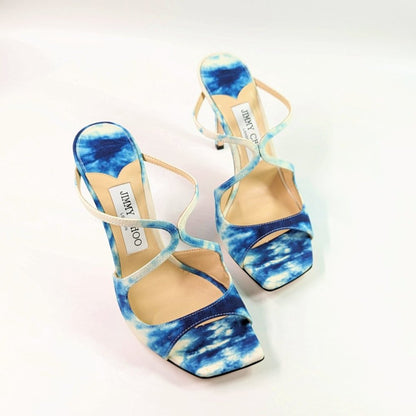 Jimmy Choo Women's Anise 95 High Heel Sandals in Denim Size 37 EU (MSRP $825)