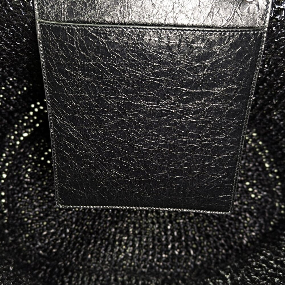 Balenciaga Women's Large Le Cagole Panier Black Raffia Tote Bag (MSRP $1,750)