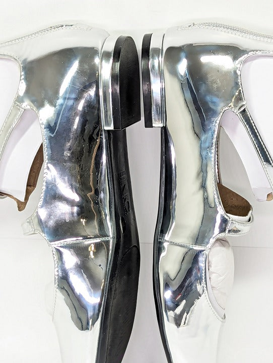 I.N.C. International Concepts Valan Silver Triple Straps Flats Size 7.5 MSRP $80