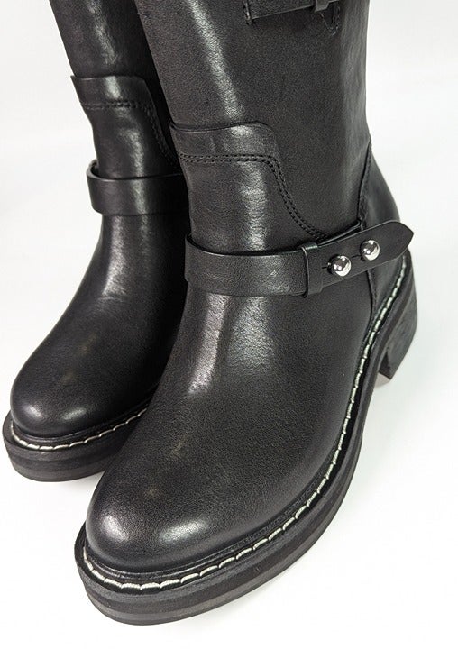 Rag & Bone Women's RB Moto Studded Pull On Boots Black Size 7.5 (MSRP $595)