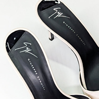 Giuseppe Zanotti Intrigo 90mm Crocodile Beige Mule Sandals Size 38 (MSRP $795)