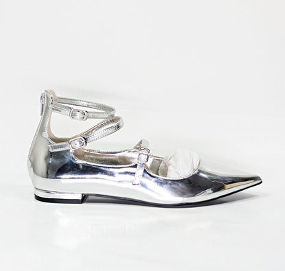 I.N.C. International Concepts Valan Silver Triple Strap Flats Size 7.5 MSRP $80