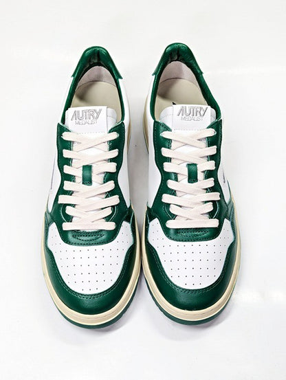 Autry Men's Medalist Low Top Sneakers White & Green Leather Size 44 (MSRP $240)