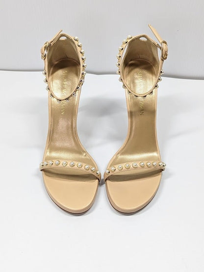 Stuart Weitzman Women's Nudist Pearls Ankle Strap Sandals Size 9 (MSRP $455)