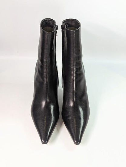 Bottega Veneta Womens Pointed Ankle Boots Black Leather Size 39.5 IT MSRP $1,450