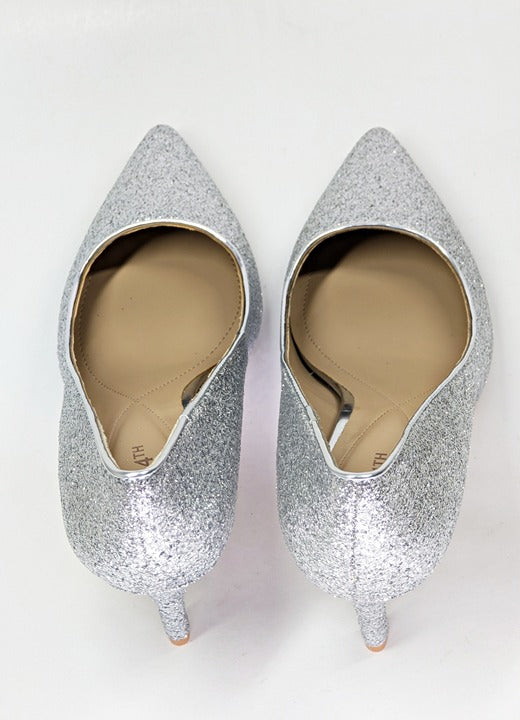On 34th Women's Jeules Silver Glitter Pointed-Toe Pumps Size 7.5 (MSRP $80)