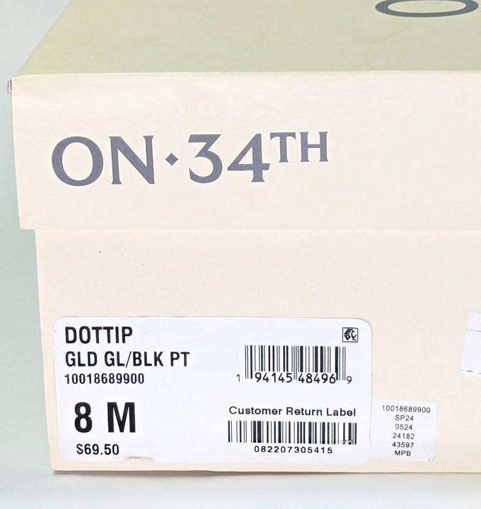 On 34th Women's Dotti Captoe Pumps Gold Glitter / Black Patent Size 8 (MSRP $70)