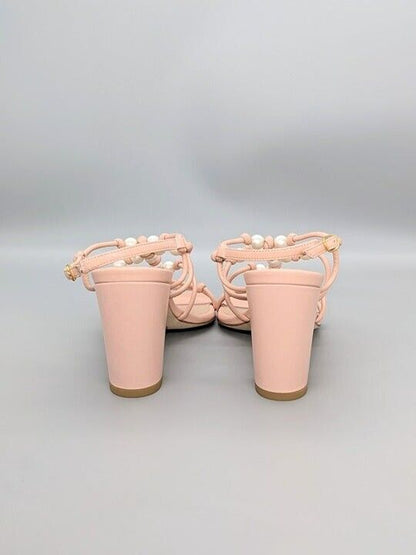 Stuart Weitzman Women's Pearl Knot Block-Heel Sandals Size 6.5 B (MSRP $495)