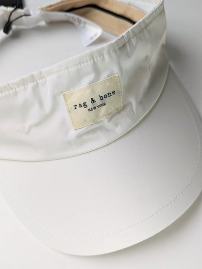 Rag & Bone Women's Addison Visor Polyester Hat Antique White (MSRP $85)