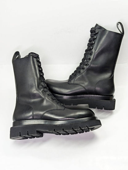 Bottega Veneta Men's Lug Sole Combat Boots in Black Leather Size 41 (MSRP $1450)