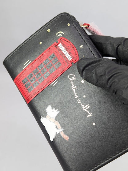 Radley London Christmas Is Calling Medium Bifold Wallet in Black (MSRP $98)