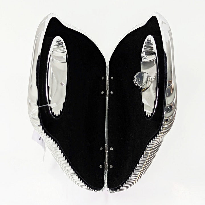 Cult Gaia Mimi Women's Shiny Chrome Top Handle Bag (MSRP $418)