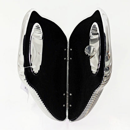 Cult Gaia Mimi Women's Shiny Chrome Top Handle Bag (MSRP $418)