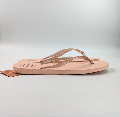 Havaianas Women's Slim Gloss Flip Flops Sandals Ballet Rose Size 11/12