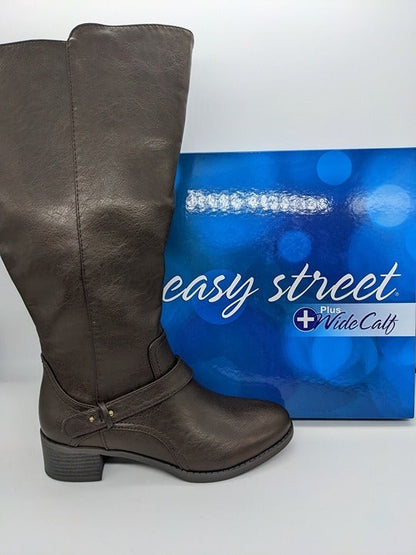 Easy Street Jewel Plus Women's Riding Boots Brown Size 7.5 M