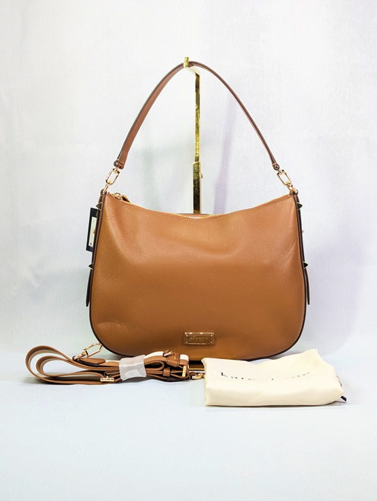 Kate Spade New York Liv Pebbled Leather Shoulder Bag Cavern Clay (MSRP $358)