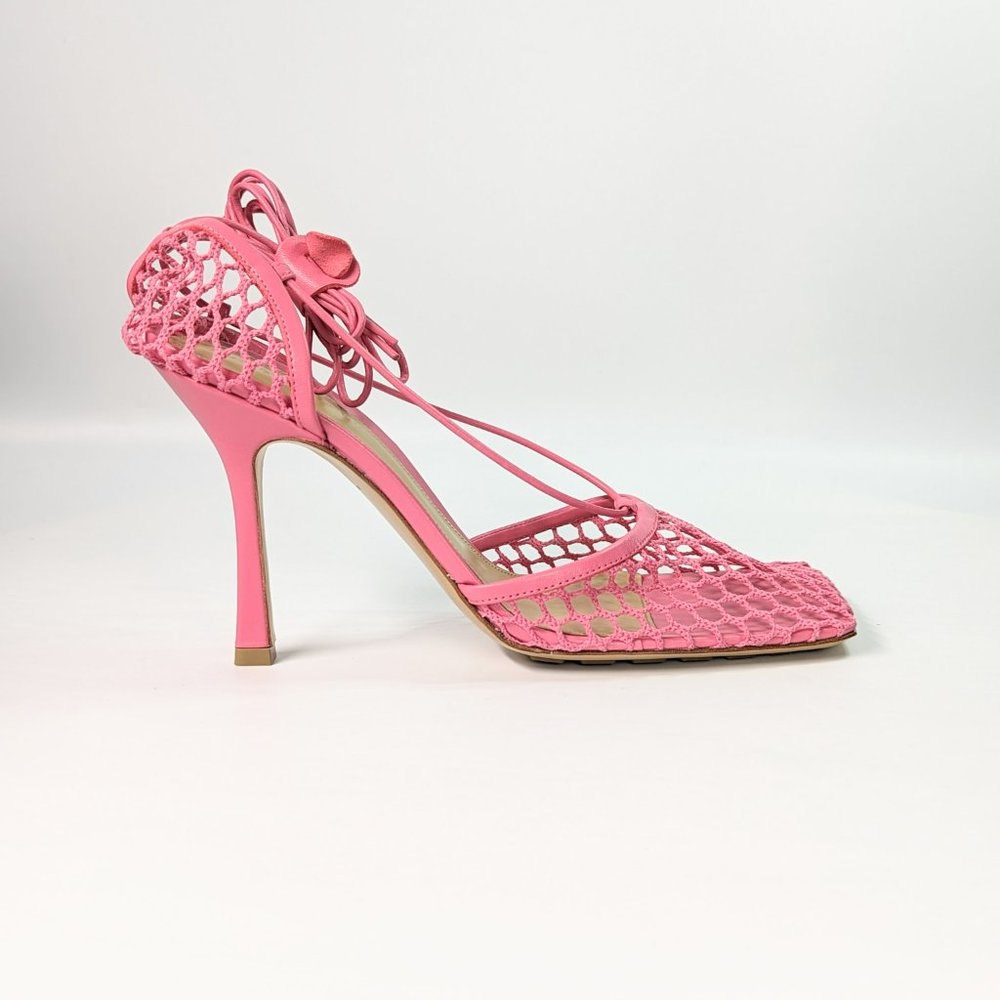 Bottega Veneta Women's Azalea Stretch Mesh Ankle Tie Sandals Size 41 MSRP $1,100