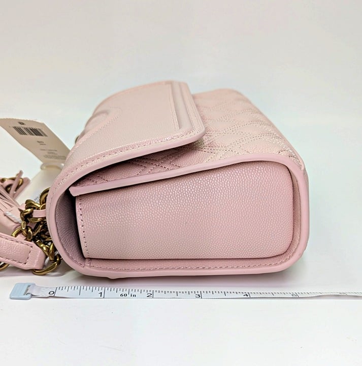 Tory Burch Fleming Soft Grain Leather Convertible Shoulder Bag Blush (MSRP $528)