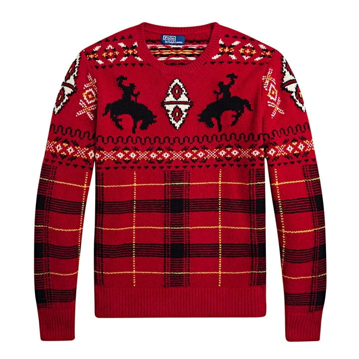 Polo Ralph Lauren Men's Red Western-Inspired Fair Isle Sweater Size M MSRP $498