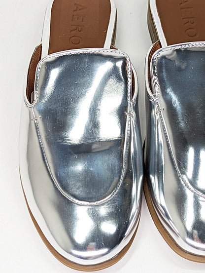 Aerosoles Wilda Women's Smooth Silver Metallic Slip On Shoes Size 8.5 (MSRP $99)