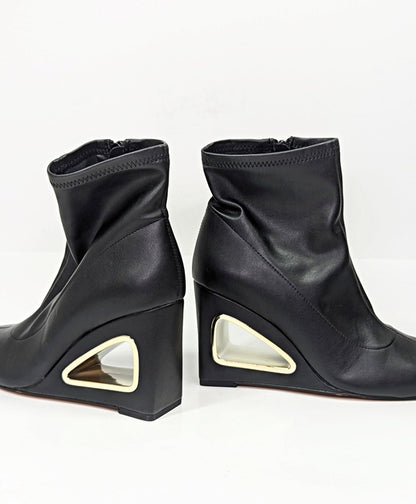 Katy Perry Women's The Hollow Wedge Booties in Black Size 9.5 (MSRP $149)
