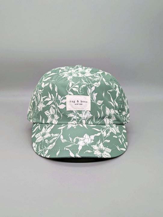 Rag & Bone Unisex Addison Baseball Cap Leaf Green Floral (MSRP $95)