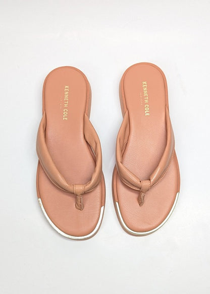 Kenneth Cole Women's Athens Platform Thong in Peach Leather Size 6 (MSRP $89)