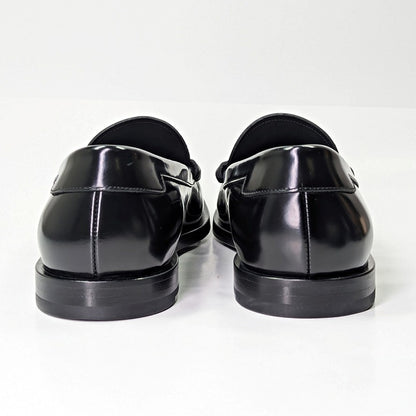 Dolce & Gabbana Men's DG-Plaque Polished Calfskin Leather Loafers Size 8.5