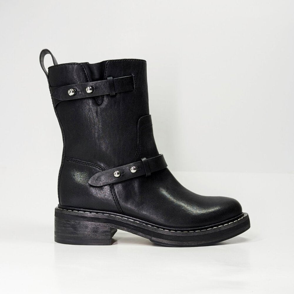 Rag & Bone Women's RB Moto Studded Pull On Boots Black Size 8.5 (MSRP $595)