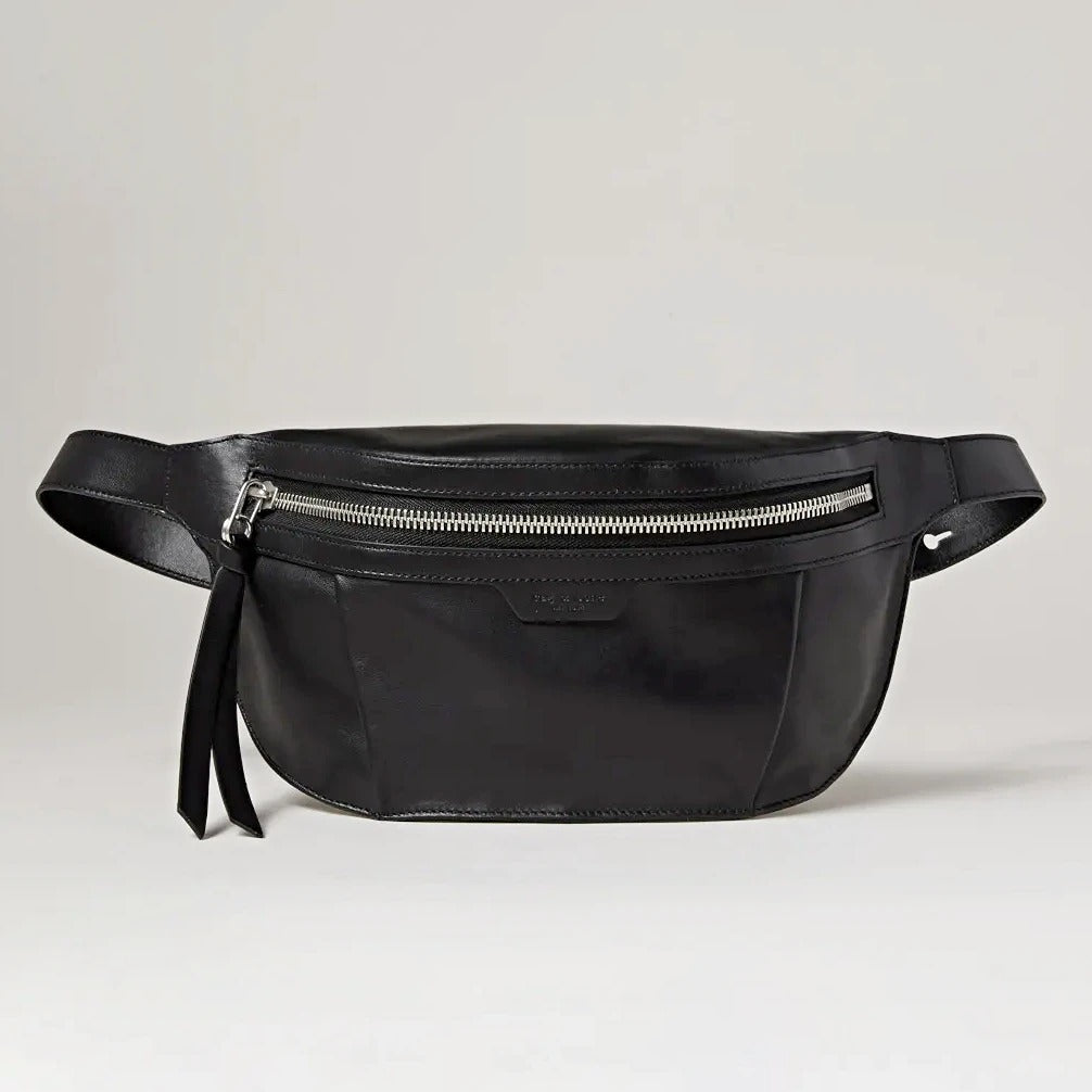 Rag & Bone Black Leather Commuter Fanny Pack Bag (MSRP $395)