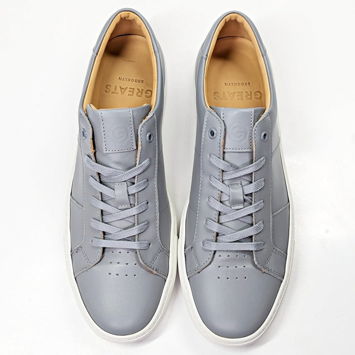 GREATS Men's Royale Lace Up Sneakers Ash Grey Leather Size 10 (MSRP $199)