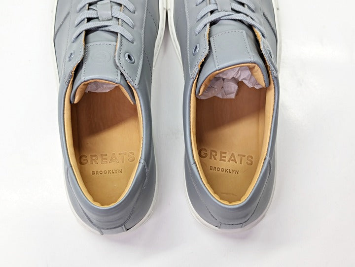GREATS Men's Royale Lace Up Sneakers Ash Grey Leather Size 10 (MSRP $199)