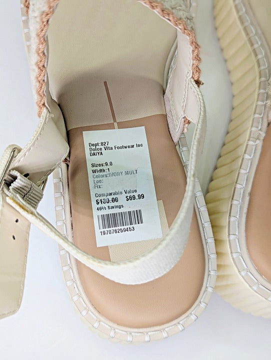 Dolce Vita Daiya Women's Ivory Platform Sandals Size 9 (MSRP $130)