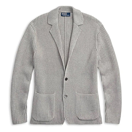 Polo Ralph Lauren Men's Cotton-Cashmere Blazer Cardigan Grey Size L (MSRP $398)