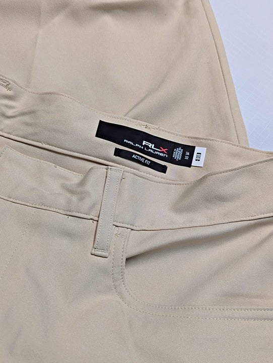 RLX Ralph Lauren Men's Active Fit Performance Twill Pants Basic Sand Size 36x32