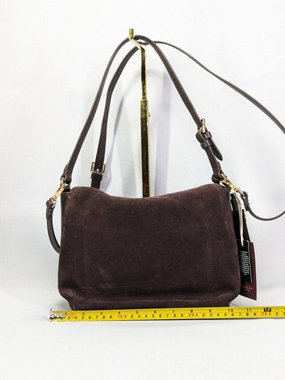 Radley London City Road Women's Flapover Grab Bag Dark Oak Suede (MSRP $288)