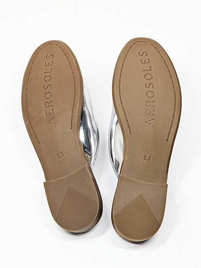 Aerosoles Wilda Women's Smooth Silver Metallic Slip On Shoes Size 8.5 (MSRP $99)