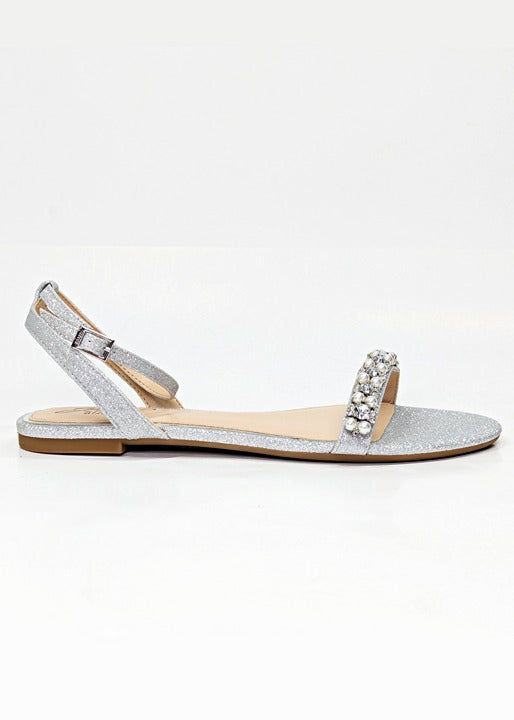 Jewel Badgley Mischka Women's Daria Rhinestone Embellished Sandals Size 6.5